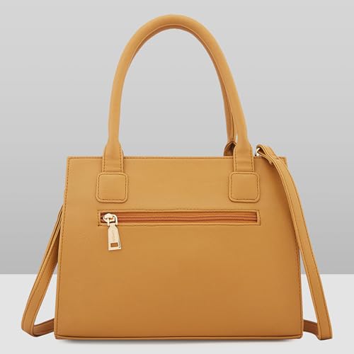 Image of Caprese Siji Tresna Small Tote Bag for Women with Multiple Pockets | Kashida Embroidery Shoulder Bag with Adjustable & Detachable Strap and Zipper Closure | Ideal for Work, Everyday Outings