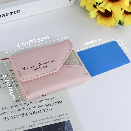 Andiker Wallet for Women, Trifold Small Wallet with 1 Cash Compartment and 6 Card Slots, Lightweight Coin Purse for Easy Access (Black)2