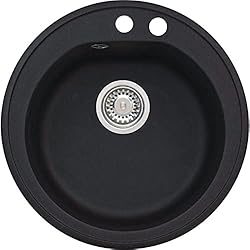 Fregadero Redondo Negro Alveus 1121191 NIAGARA 10 Fregadero de cocina empotrado de granito, Negro