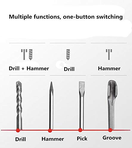 Bohrhammer 2200W Elektrisch Stemmhammer Schlagbohrmaschine Abbruchhammer Bohrhammer mit Bohrersatz Koffer 30 Zylinder Hochleistungshammer 0-930 U/Min – Bild 8