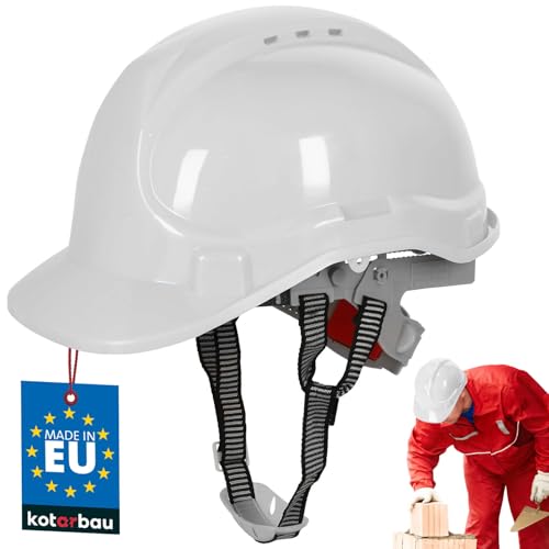 KOTARBAU® Casco de Obra Ajustable, Color Blanco