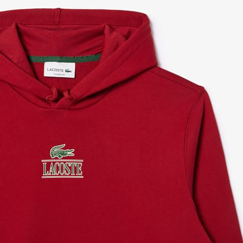 Lacoste Men's Classic Fit Long Sleeve Hooded Sweatshirt W/Small Croc Graphic on The Chest & Adjustable Neck2