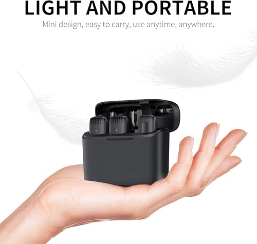 Image of GWINGS Professional Wireless Mic, Dual Transmitter with Charging Case, USB-C, Li & USB Support with & Android, Laptop Long Battery Life 65 Ft Range, for YouTube, Streaming and More