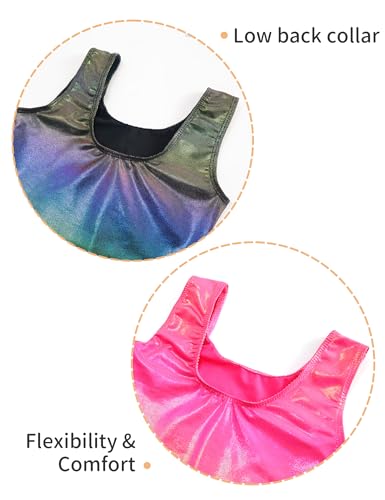 Image of 2 Pack Leotard for Girls Gymnastics Sparkly Sleeveless Unitards