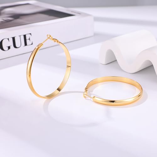 Image of Gacimy Gold Hoop Earrings for Women with 925 Sterling Silver Post
