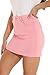 GUANYY Jean Skirt for Women Denim High Waisted Cute Short Cowgirl Mini Pencil Skirts Streetstyle Pink Large