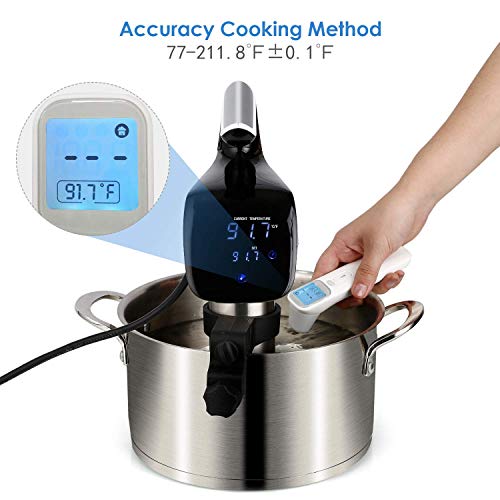 Sous Vide Cooker, PARTU Thermal Immersion Circulator with Precise Temperature and Time Control, Stainless Steel Body with Removable Clamp, Ultra-Quiet, 850W