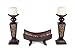 Creative Scents Schonwerk Brown Pillar Candle Holder Set of 2- Crackled Mosaic Design- Functional Table Decorations- Centerpieces for Dining/Living Room- Best Wedding Gift
