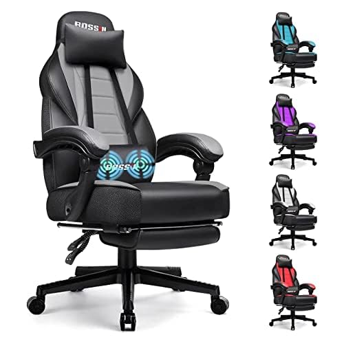 BOSSIN Gaming Chair with Massage, Ergonomic Heavy Duty Design with