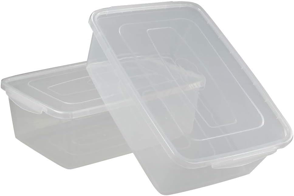 15 Quart Plastic Storage Box, Clear Bin Organizer(2 Packs)
