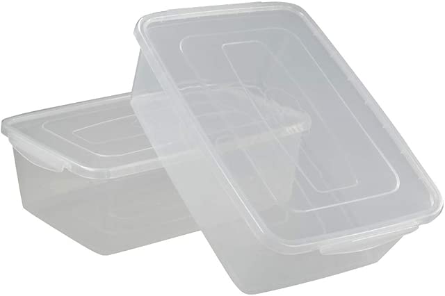 Pekky 15 Quart Plastic Storage Box, Clear Bin Organizer(2 Packs)