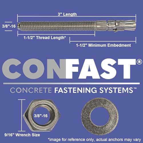 Image of CONFAST 3 /8 inch x 3 inch Stainless Steel Wedge Anchor (50 per Box)
