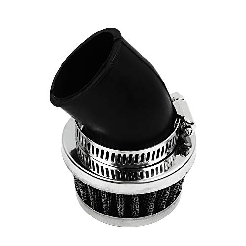 Image of 35mm Air Filter for CRF50 50cc 70cc 90cc 110cc 125cc Dirt Bike Go Kart ATV | 45 Degree Angled, with Clamp-On, Fits NST SunL Kazuma Baja Coolster Taotao Buyang, Bent Rubber Tube Air Cleaner