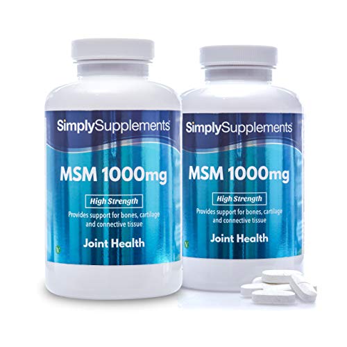 Metilsulfonilmetano MSM 1000 mg - ¡Bote para 6 meses! - Apto para veganos -360 comprimidos - SimplySupplements