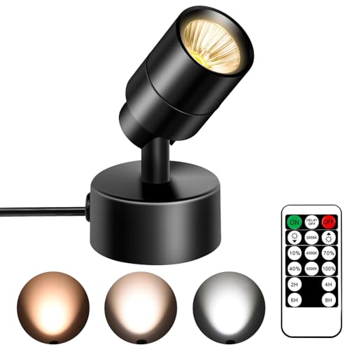 FZWLE 1 Pack Dimmable Spot Lights Indoor, Uplighting Indoor Spotlight with Timer and Remote...