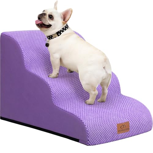 Zerbuger Dog Ramp and Stair for Bed 16" H-20 H,3-Step Cat Stair for Sofa and…