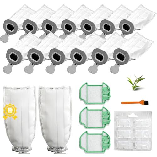 15 Staubsaugerbeutel kompatibel mit Vorwerk Kobold VK7 und FP7 Premium Filtertüten Set mit 3 Filtern Duftchip und Reinigungsbürste Alles-in-einem Set für saubere Reinigung und praktische Pflege