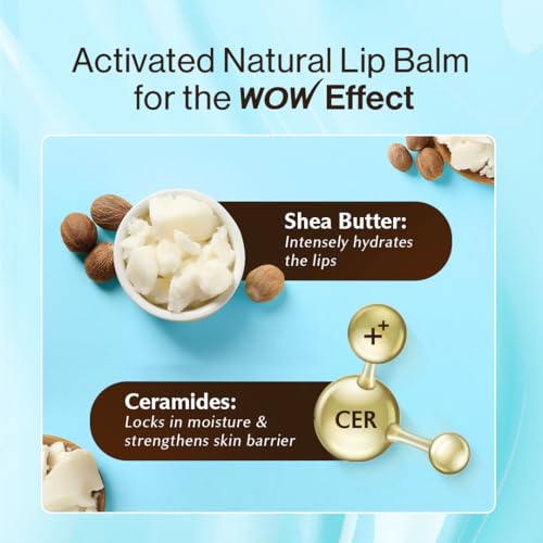 Image of WOW Skin Science Shea Butter Nourishing Lip Balm with Ceramides - Hydrating Lip Balm for Dry, Chapped Lips | Strengthens Lip Skin Barrier | SPF 30 | 4g