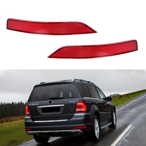 BINB ROAD Rear Bumper Reflector Compatible with Mercedes Benz X164 GL350 GL450 GL550 2010-2012 (Replaces 1648200974 + 1648201074)