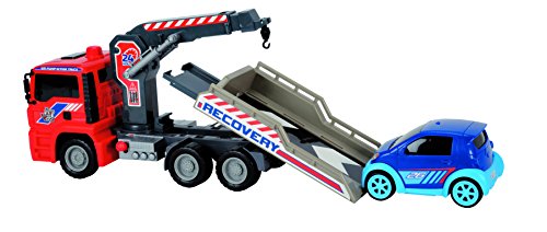 Dickie Toys 12" Air Pump Action Tow Truck with Crane Vehicle - Thumbnail 5