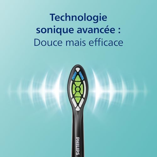 Philips Sonicare ProtectiveClean 5100 - Brosses à dents électriques avec 3 modes de brossage, capteur de pression, minuterie et étui de voyage, blanc et bleu, Lot de 2, modèle HX6851/34