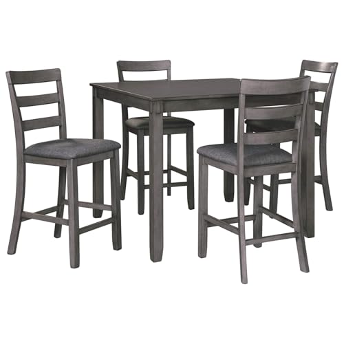 Signature Design by Ashley Bridson 5 Piece Counter Height Dining Room Set, Includes Table & 4 Bar...