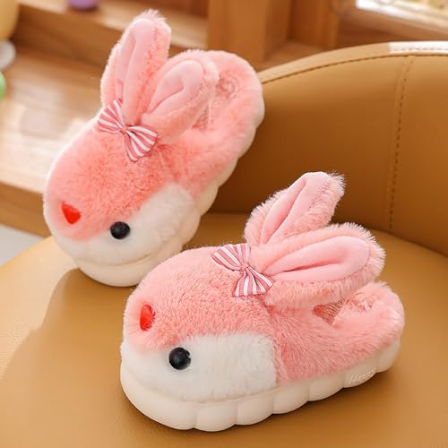 Kids Toddler Bunny Slippers Boys Girls Cute Animal Indoor House Shoes Non-Slip Slippers Warm Plush Fuzzy Shoes4