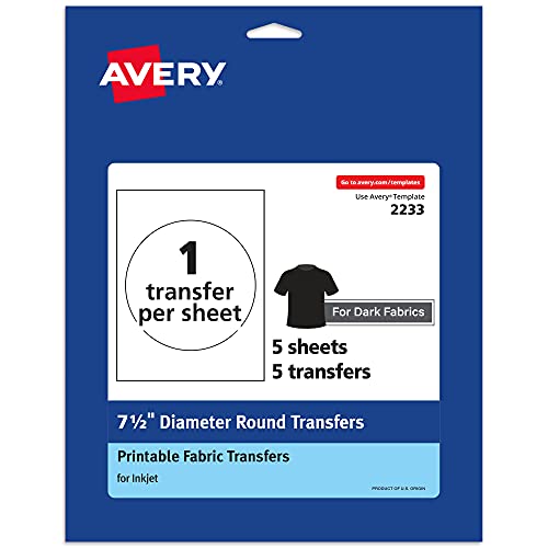 Papier transfert Avery t-shirt pré-découpé pour éviter les ratés de découpe manuelle