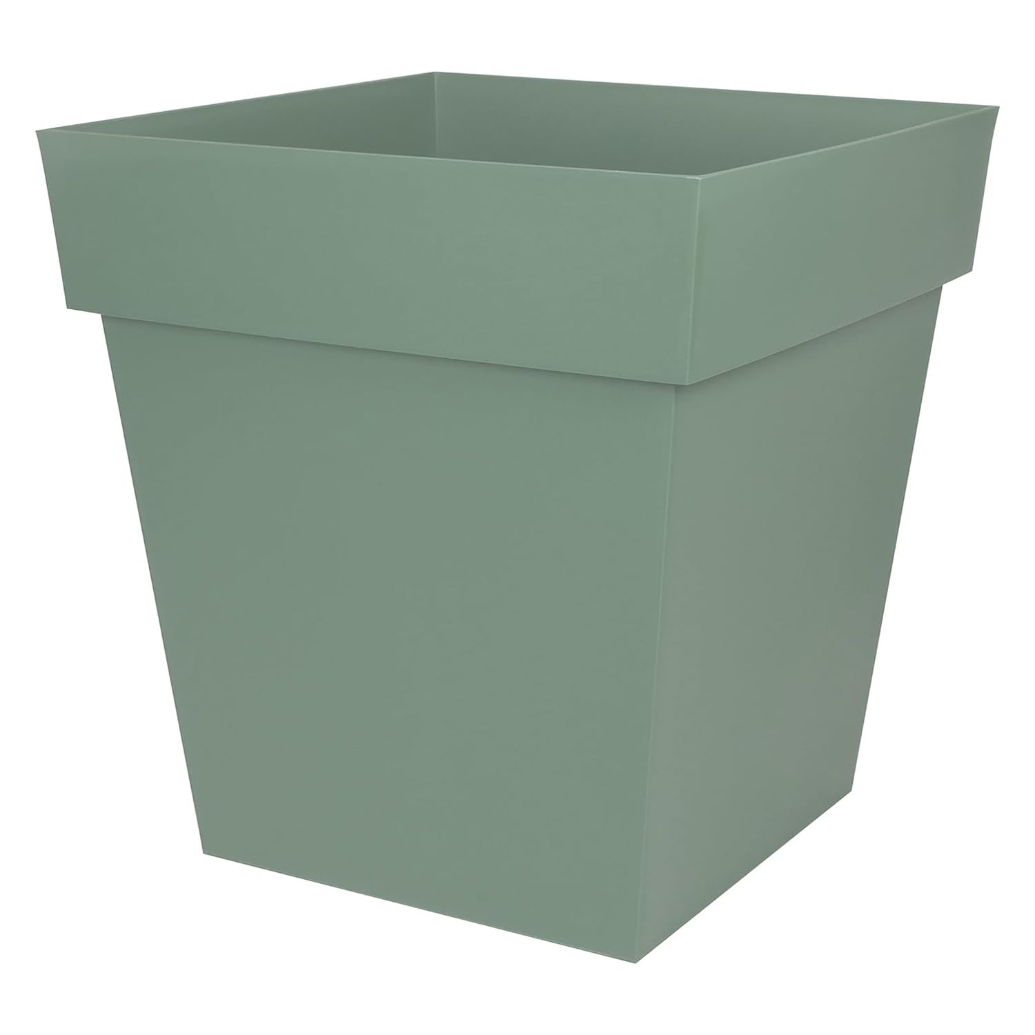 EDA - Maceta Cuadrada Toscana 50 cm - Volumen 87 L - 49,5 x 49,5 x 52,5 cm - Verde Laurel