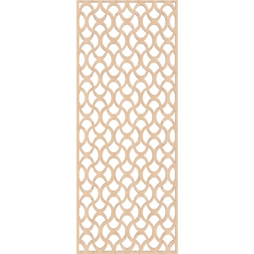 Image of Resort Decorative Pierced Fretwork Wood Wall Panels, 23 3 /8 inchW x 59 3 /8 inchH x 3 /8 inchT, Red Oak