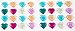 Produktbild Smoobee Hearts Beautiful Gem Stickers Aufkleber for Customizing The No Cry Hairbrush Haarbürste - 32 pieces
