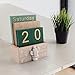 Notakia Perpetual Calendar, Wooden Calendar for Home Office Desk Accessories Vintage Wood Block Calendar(Green)