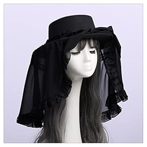 SKTE Dames zwarte sluierhoed vilt vintage gothic punk vrouwen hofstijl middag thee cosplay hoofdkleding