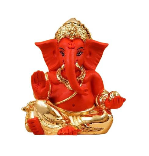 Ganesh Murti idole en céramique artisanale au fini épuré pour décoration feng shui