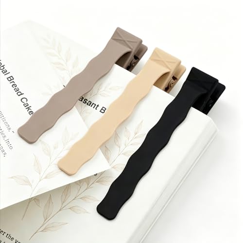 Book Marks for Reading 3 Pack Silicone Automatic Bookmarks Clips Book Markers Page Holder Tracker Book Lover Gifts Book Club Bookish Office Gifts for Teachers Readers Women Men Kids