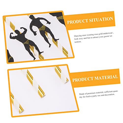 Outanaya 24pcs pitillos desechables dorados para fiestas miniatura 7