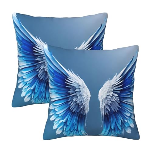 WXYBMDP Angel Wing Print Throw Pillow Covers Modern Farmhouse Pillowcase Rustic Cushion Cover,Pack of 2