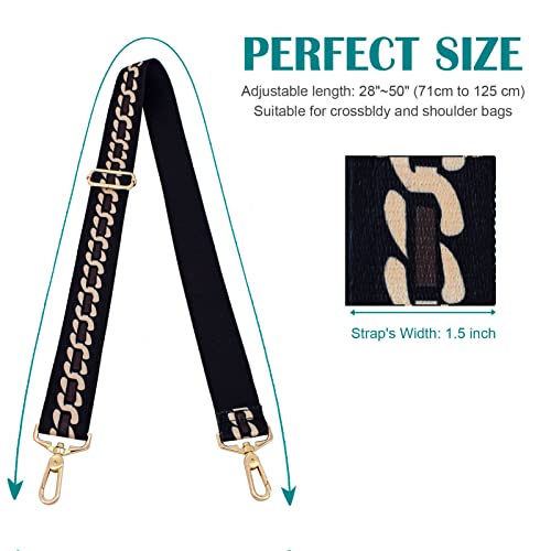 Image of Shoulder strap Crossbody should strap Replacement metal swivel hook shoulder strap Guitar strap for Crossbody Bag /luggag, Alternant S, 1.5 inch(3.8cm width)