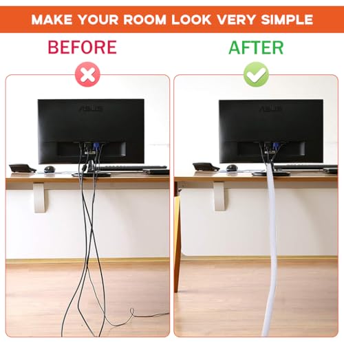 Image of Supvox 6.6ft Cable Sleeve Cord Protector Wire Loom Tubing Split Sleeving