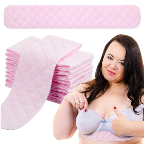Image of Toulite 10 Pcs Reusable Bra Liners for Sweat, 3 Layer Bra Sweat Pads, Soft Cotton Outer Layer with Polyester Fiber Core