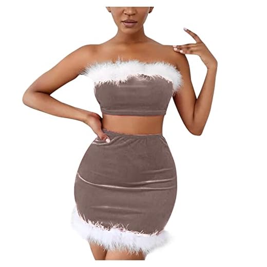 Generisch Ropa de noche sexy para mujer, encaje con palabras, envoltura para el cuello, pecho, pijama de Navidad, lencería, juego de ligas, color rojo (caqui #9, XL)