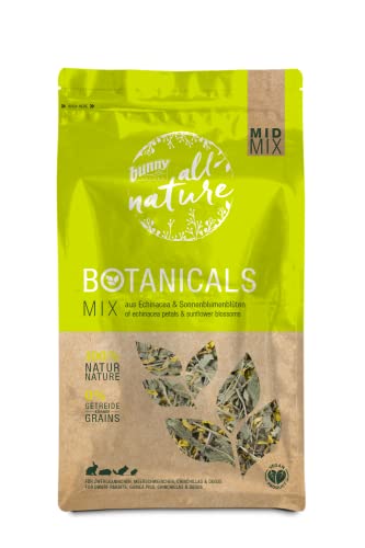 Bunny Nature Botanicals Mid Mix of Echinacea Petals & Sunflower Blossoms 140 G Supplementary Food for Dwarf Rabbits, Guinea Pigs, Chinchillas & Degus