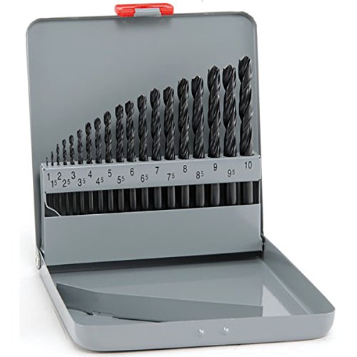 ALPEN Bohrer-Kassetten Set PRO KM (19-tlg., Ø 1,00 – 10,00 x 0,5 mm, mit speziellem Kreuzanschliff, hohe Rundlaufgenauigkeit, Spiralbohrer, Bohrsortiment) 0000110311100