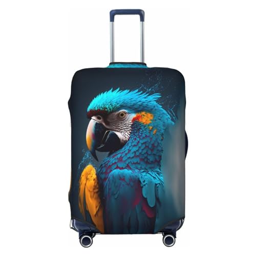 Luggage Cover Protector Suitcase Cover - Modern Style Blue Parrot Santi-Scratch Uitcase Cover for Luggage