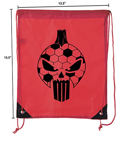 Mato & Hash Soccer Party Favors | Soccer Drawstring Backpacks for Birthday Parties, Team events, and much more! - 10PK Red CA2500SOCCER S62