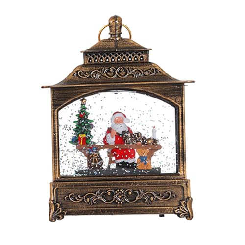 Lanterne de Noël globe de neige avec lampe LED décorative pour table festive festive