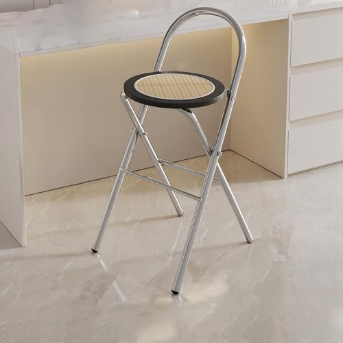 Stoolzfaid Taburete De Bar Plegable,Taburete De Bar Plegable Silla,Taburete Plegable Alti De Metal,Confort,Estable,para Cocina,Bistró,Tienda,Exterior(Carga máxima 90 kg)
