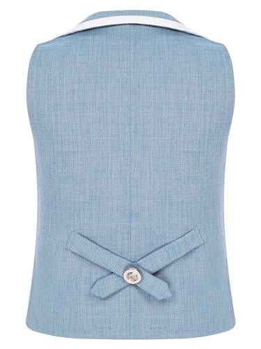 Boys' Formal Suit Vest Lapel Collar One Button Single Breasted Dress Waistcoat Top2