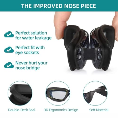 Image of First Lens Powerless Swimming Goggle with Earplug, Square design Swimming cap Men & Women 02