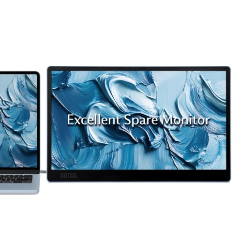 Image of SOTSU SleekView 15.6 inch Portable Monitor | Lightweight | Laptop | Travel | FHD 1920x1080 | 300 Nits | 100% sRGB | 60Hz | 6W | HDMI /USB-C | Gaming | Smartphone | Sleek Design
